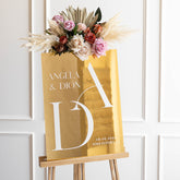 Gold Mirror Wedding Signs